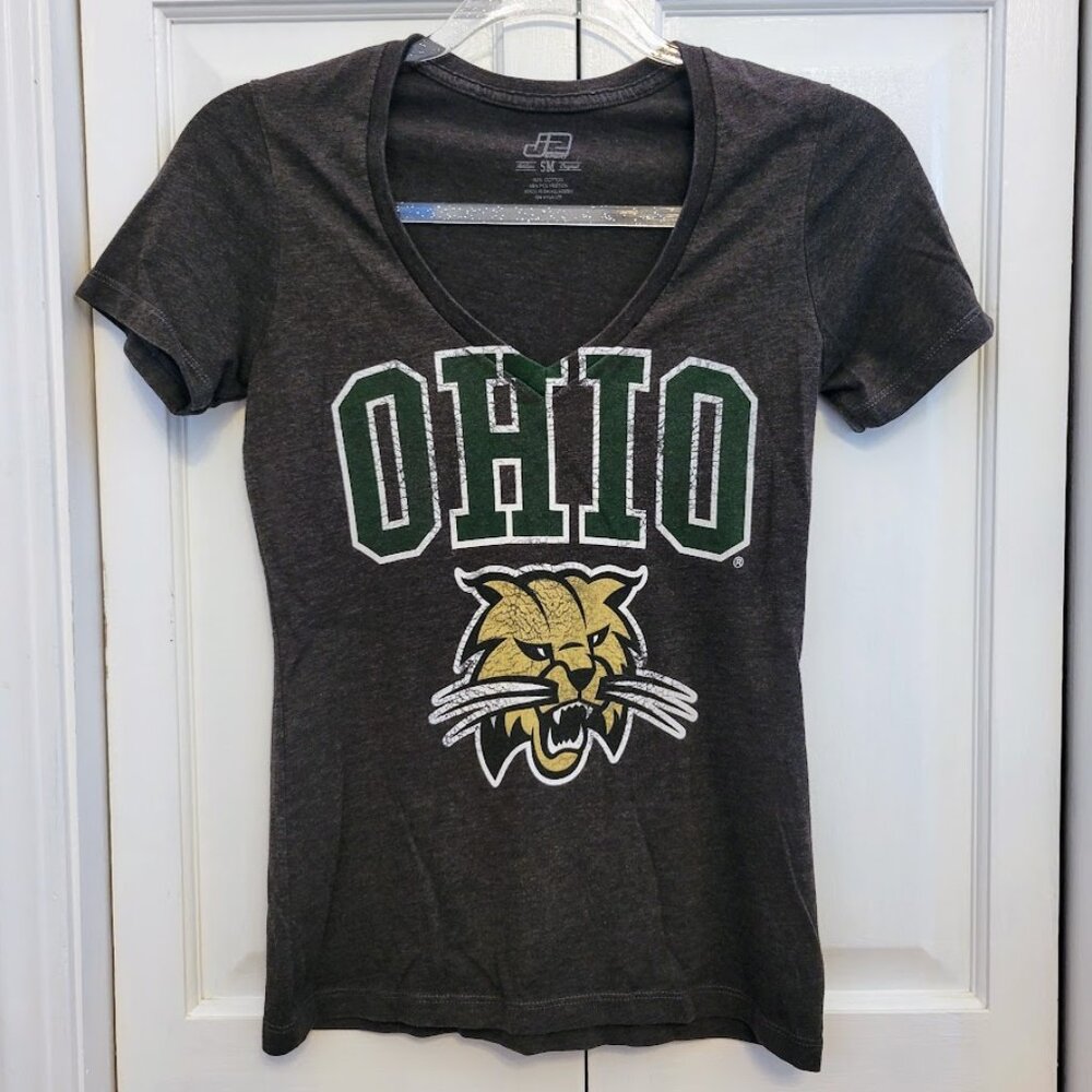 Ohio University Bobcats Ladies V-Neck Tee, Size Small